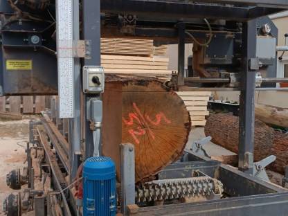 Bild 2:Lohnsägen Sägewerk