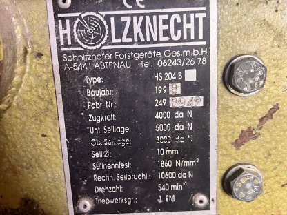 Bild 2:Holzknecht Seilwinde HS204