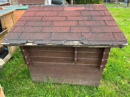 Bild 3:Massiver Hasenstall mit Leiter