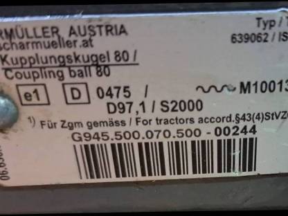 Bild 5:Scharmüller Kugelkopfkupplung K80 für Fendt 716 718 720 722