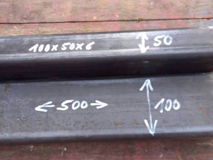 Bild 2:2 Rechteckrohre 100x50x5 Länge 500 mm