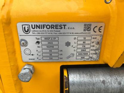 Bild 7:Uniforest Getriebewinde 85GF Front/Heckanbau
