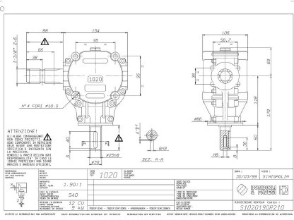 Bild 2:Winkelgetriebe 1020 i=1:2,78 Version B