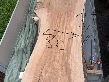 Bild 2:Eschen Tischplatte, Einbaumtisch