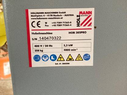 Bild 4:Holzmann Abricht-Dickenhobelmaschine 305 Pro