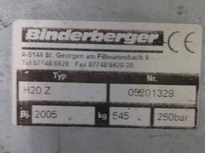 Verkaufe Binderberger H20 Z Holzspalter, 20 t, Bj. 2005