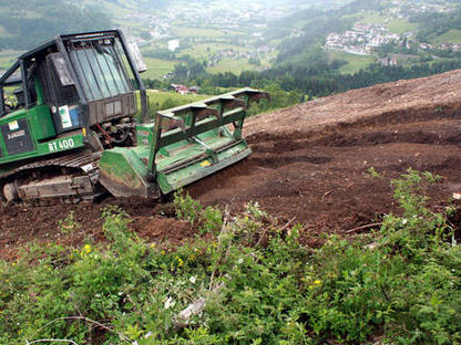 Bild 4:Forstmulchen mit Raupe oder Traktor