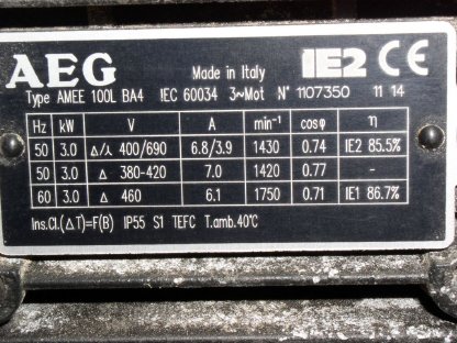 Bild 3:Getreideschnecke 7,00 m, 120 mm Dm., 3 kW Motor