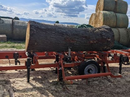 Bild 2:Lohnschnitt mit mobilem Sägewerk, Schnittholz