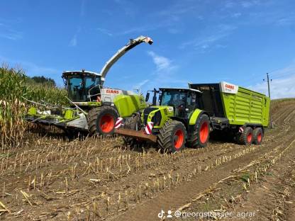 Bild 9:Maisernte Siloschlauch