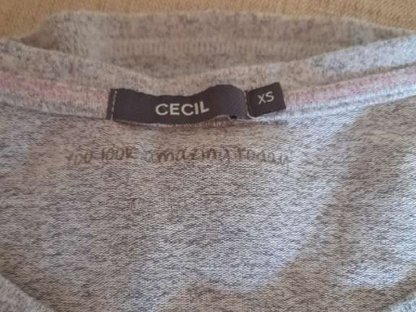 Bild 3:Damen Cecil Print Shirt, Gr. XS, grau, langarm