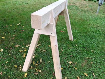 Bild 2:Zimmerschragen, Holzböcke, Zimmerbock