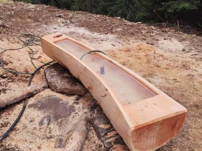 Bild 6:Brunntrog Lärche Brunnen