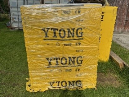 3 Paletten Ytong Steine mit 2x Sturz und 3 Säcke Kleber
