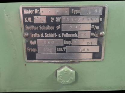 Bild 3:Werkzeug- und Drehstahlschleifmaschine Wilhelm Simon Typ L15