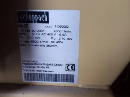 Bild 2:Hobelmaschine HMS 260