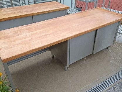 Bild 4:Teigausrollmaschine NEUE Bänder, Edelstahl Bäcker Tische