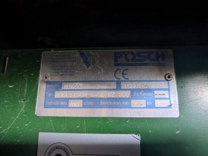 Bild 2:Posch Rolltischkreissäge mit Zapfwellenantrieb