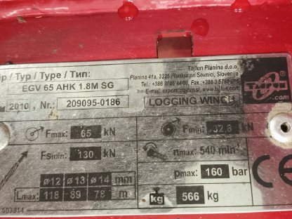 Bild 5:Tajfun EGV 65 AHK mit Funk, hydr. Seilausstoß