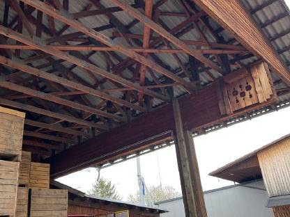Bild 5:Flugdach Nagelbrettbinder ca. 21 x 12m
