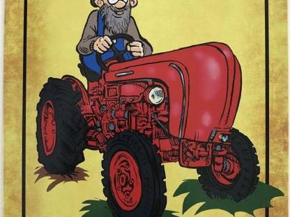 Blechschild 40 x 30 cm Echte Männer fahren Traktor rot