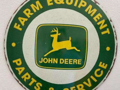 John Deere Blechschild 35 cm Dm.