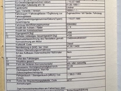 Bild 4:Lindner 1600A Turbo, Bj. 1988