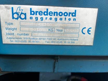 Bild 8:Stromaggregat 104KVA Bredenoord BRDE-100