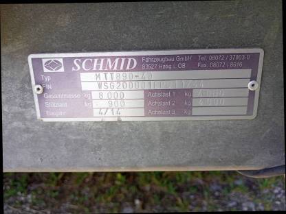 Bild 2:Schmid Tieflader Anhänger Stapler Plattformanhänger Auflaufbremse