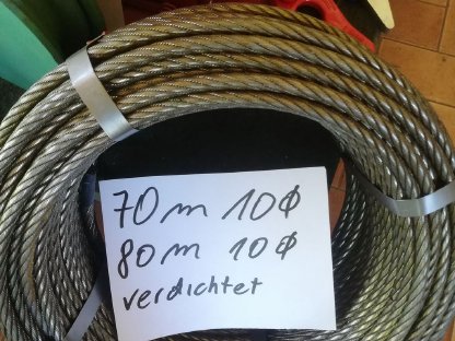 Bild 5:Forstseil, hochverdichtet, 10 mm, 11 mm, 12 mm, 13 mm