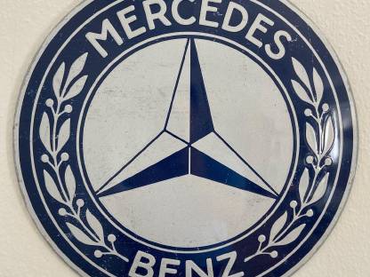 Mercedes Benz Werbetafel aus Blech 35 cm