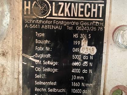 Bild 6:Holzknecht HS 304 SB Seilwinde (5 t)