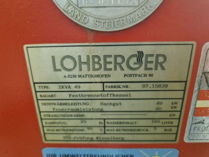 Bild 2:Hackgutheizung Lohberger Kessel 49 kW
