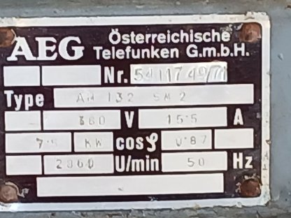 Bild 5:Gebrauchter Elektromotor AEG 7,5 kW 2.860 U/min