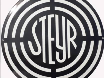 Emailleschild 50 cm Steyr Logo