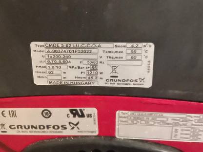 Bild 3:Grundfos Druckerhöhungspumpe Wasser