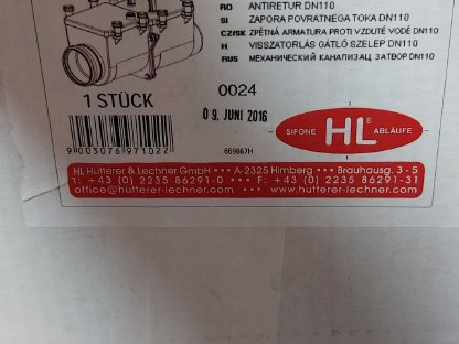 Bild 3:Rückstauklappe DN 110 HL710.2