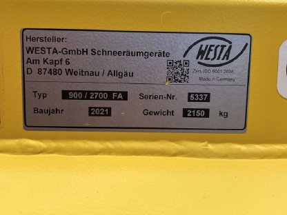 Bild 9:WESTA 900/2700 Hochleistungs-Schneefräse