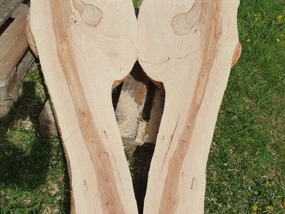Bild 8:Ahorn Pfosten, Zirben Abschnitte, Maserknolle