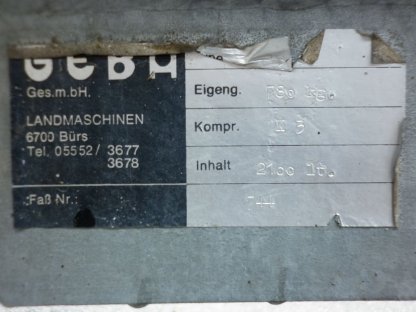 Bild 5:Verkaufe Geba Güllefass 2100