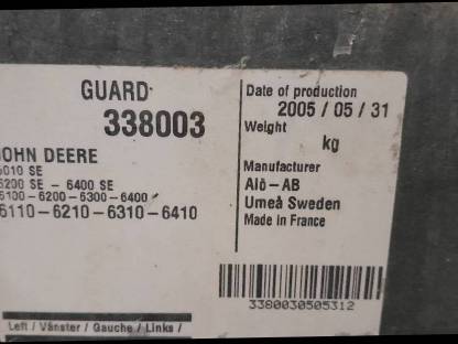 Bild 6:Grillschutz und Gewichtsträger für John Deere 6000er Serie