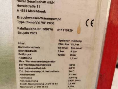 Bild 2:Hoval Wärmepumpe CombiVal WP 2000