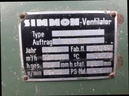 Bild 2:Ventilator SIMMON SAE II