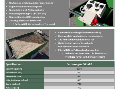 Bild 3:El. angetriebener Futterwagen mit Förderschnecke