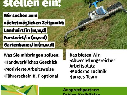Forstwirt, Landwirt, Gartenbauer m,w,d gesucht