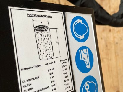 Bild 5:Holzspalter Oehler Öhler Stammheber Zapfwelle Gusspumpe OL 1190