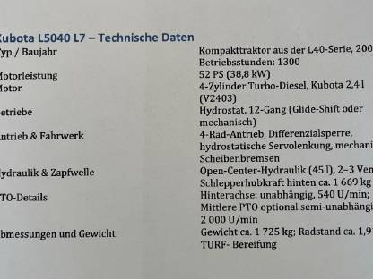 Bild 9:Kubota L5040 GST, nur 1.300 Std.