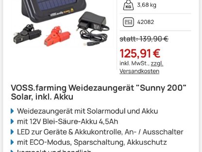 Bild 4:Weidezaungerät Solar VOSS.farming Sunny 200