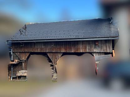 Remise aus Altholz ca. 10 m x 6 m Halle Hütte Carport