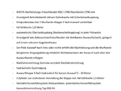Bild 2:WESTA 900/2700 Hochleistungs-Schneefräse